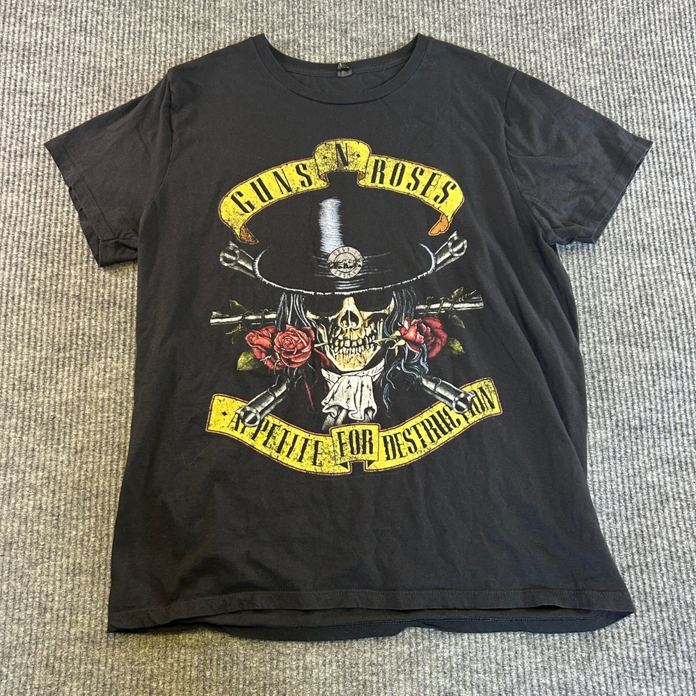 Guns N Roses Appetite for Destruction Graphic T-Shirt Black XL Bay Island